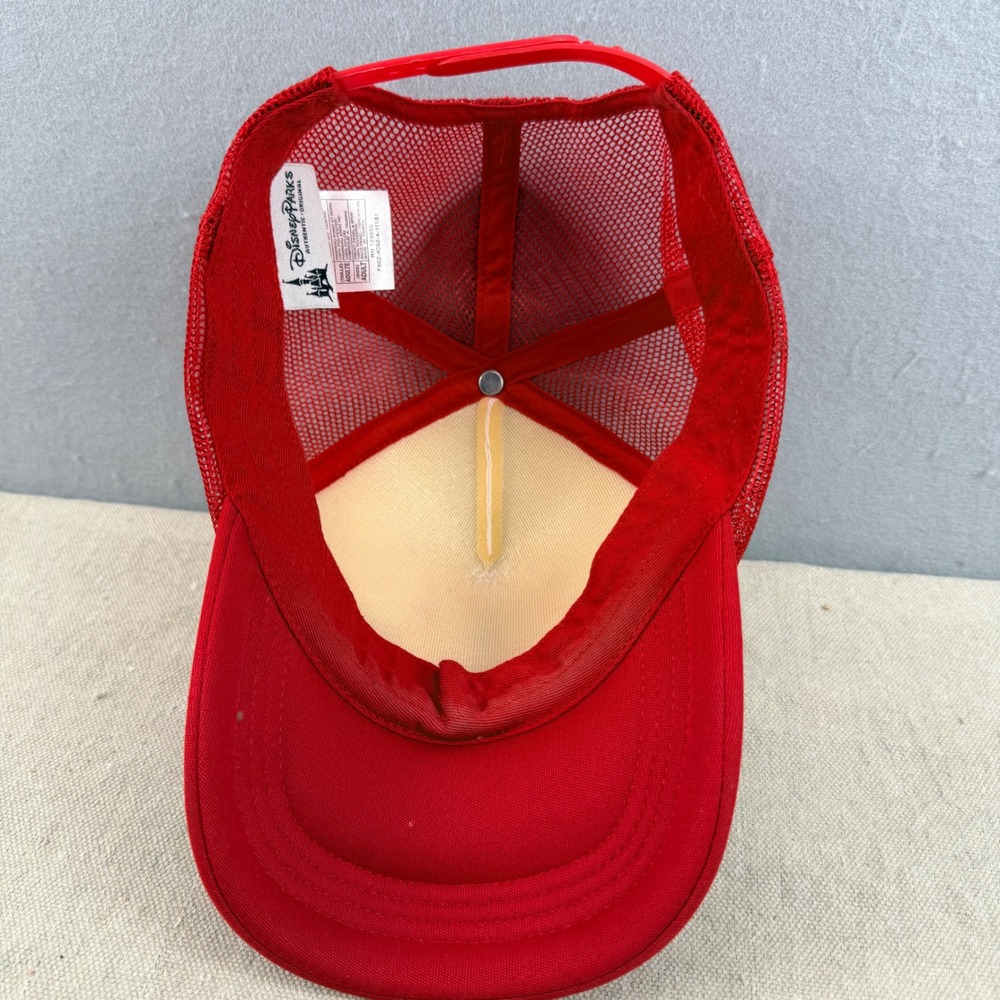 Disney Parks Disneyland Retro Castle Red White Mesh Trucker Hat Adult Snapback - Picture 5 of 7
